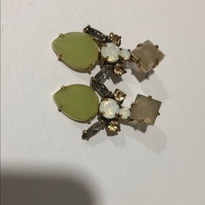 Stella & Dot Flora Chandelier Gold and Green Statement Earrings. Multiple opt